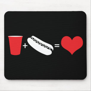 Tapis De Souris bière + hot dogs = amour