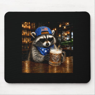 Tapis De Souris Bière raton laveur drôle western anniversaire 4 ju