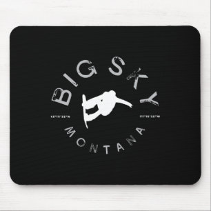 Tapis De Souris Big Sky Montana Graphisme Vintage Snowboard