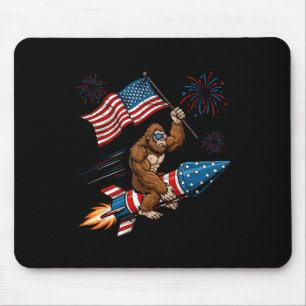 Tapis De Souris Bigfoot 4 juillet Feux d'artifice patriotiques Sas
