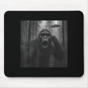Tapis De Souris Bigfoot Alien Ufo Selfie Drôle Sasquatch Mème Homm