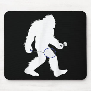 Tapis De Souris Bigfoot Badminton Player Sasquatch Shuttle