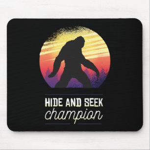 Tapis De Souris Bigfoot Cacher et Rechercher Champion - Drôle Yeti