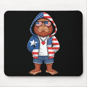 Tapis De Souris Bigfoot Drapeau Américain Sasquatch Patriotique 4