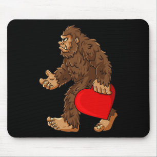 Tapis De Souris Bigfoot Heart Valentine's Day Boys Girls Kids Sasq