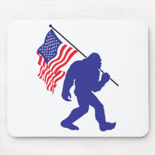 Tapis De Souris Bigfoot porte le drapeau américain