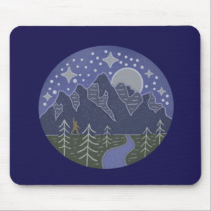 Tapis De Souris Bigfoot, promenade étoilée nocturne Art folklori