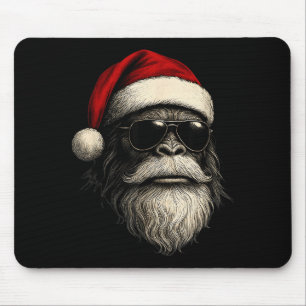 Tapis De Souris Bigfoot Visage Lunettes Santa Noël Drôle Xmas Sa