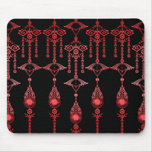 TAPIS DE SOURIS BIJOUX DE CASTELLINA : ROUGE FLEURI GOTH