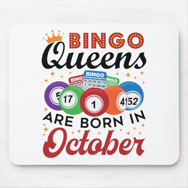 Tapis De Souris Bingo Anniversaire Bingo Les reines sont nées en O (Devant)