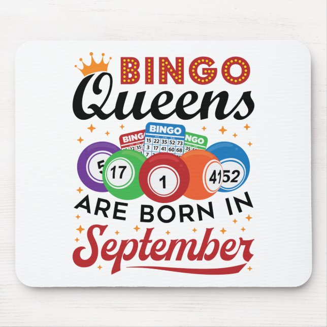 Tapis De Souris Bingo Queens Are Born in Septembre (Devant)