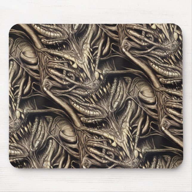 Tapis De Souris Biomatter démon d'horreur gothique déplaisante (Devant)