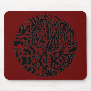 Tapis De Souris "Bird Creature" B&W Abstrait