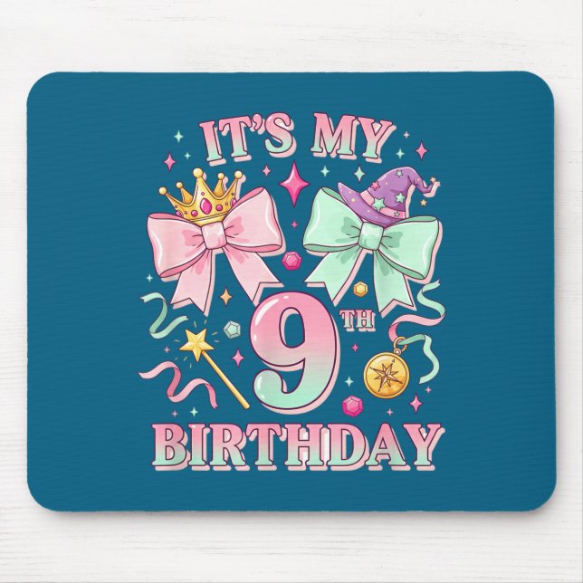 Tapis De Souris Birthday It's My 9th Birthday Cute Magical Princes (Devant)