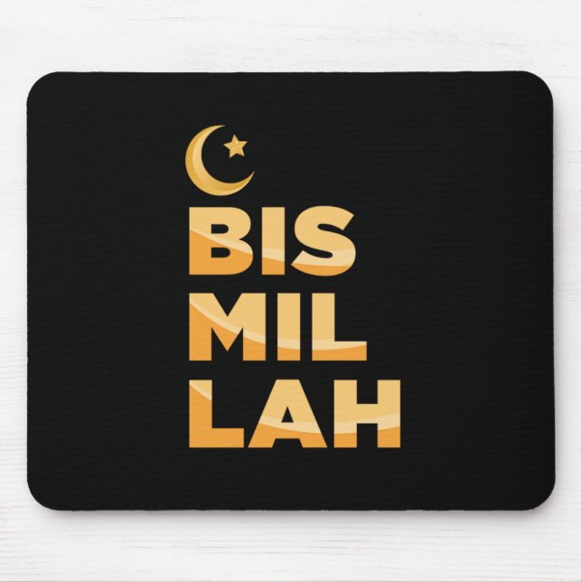 Tapis De Souris Bismillah Musulman Allah Islam Mosquée Mecque Hajj (Devant)