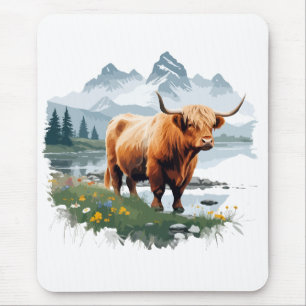Tapis De Souris Bison Vector Art Animal Dans La Nature Majestueuse