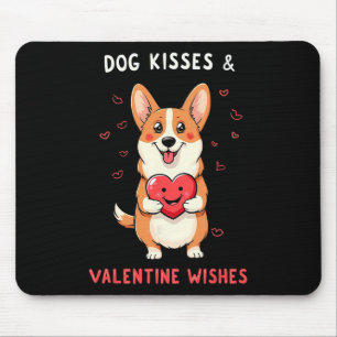 Tapis De Souris Bisous de chien et vœux de la Saint-Valentin Amour