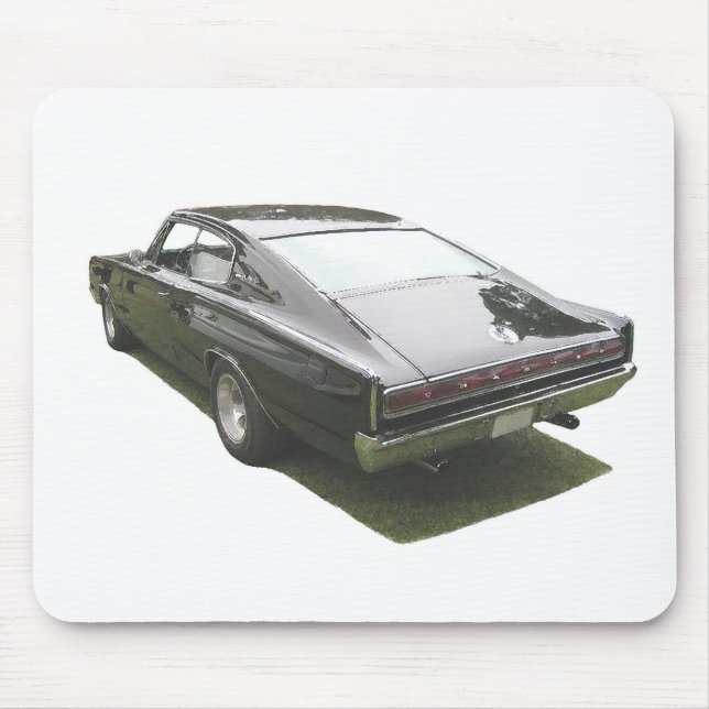 Tapis De Souris Black 1967 Dodge Charger mousepad. (Devant)