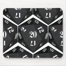 Tapis De Souris Black-20-Sided-Dice-Pattern