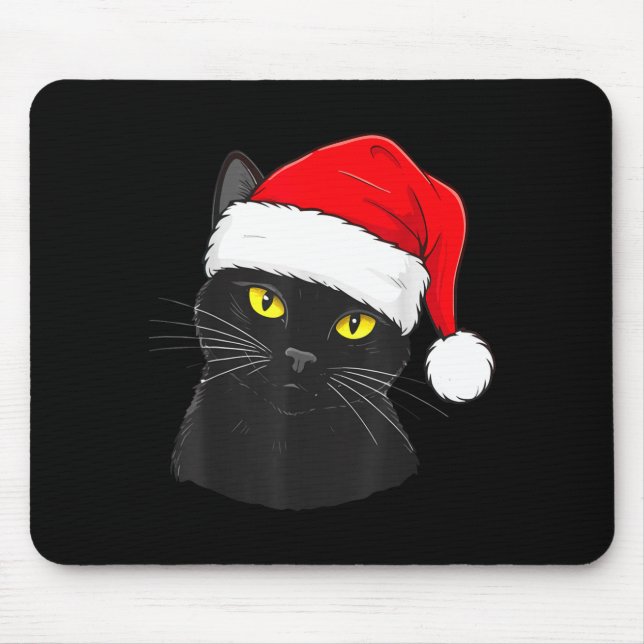 Tapis De Souris Black Cat Santa Hat Christmas  (Devant)