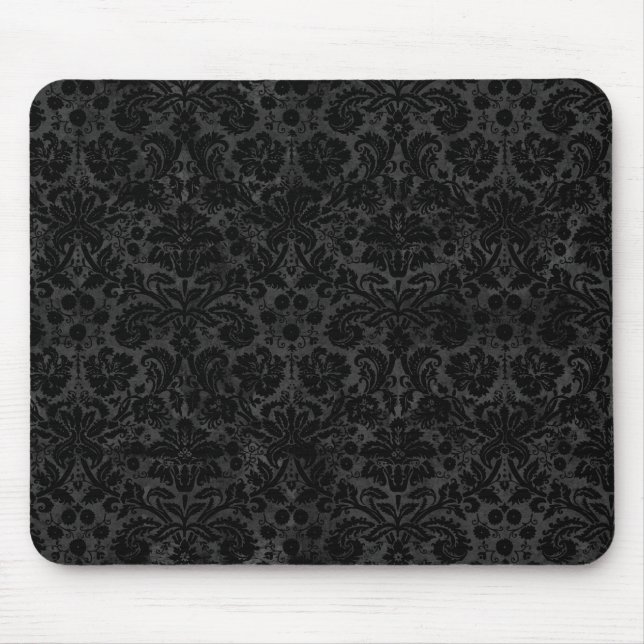 Tapis De Souris Black Charcoal Damask (Devant)