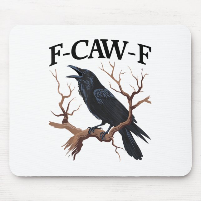 Tapis De Souris Black Crow, F-caw-f Funny Black Bird (Devant)