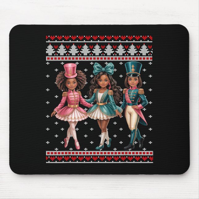 Tapis De Souris Black Girl Nutcracker Western Nutcracker Bow Ugly  (Devant)