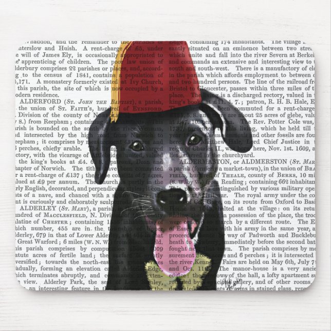 Tapis De Souris Black Labrador Avec Fès (Devant)