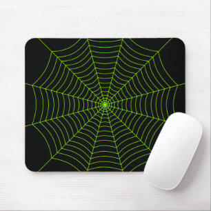 Tapis De Souris Black neon vert toile d'araignée Halloween motif