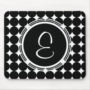 Tapis De Souris Black Polka Dot Monogram
