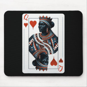 Tapis De Souris Black Queen Of Hearts Card Deck Jeu Fier Black W