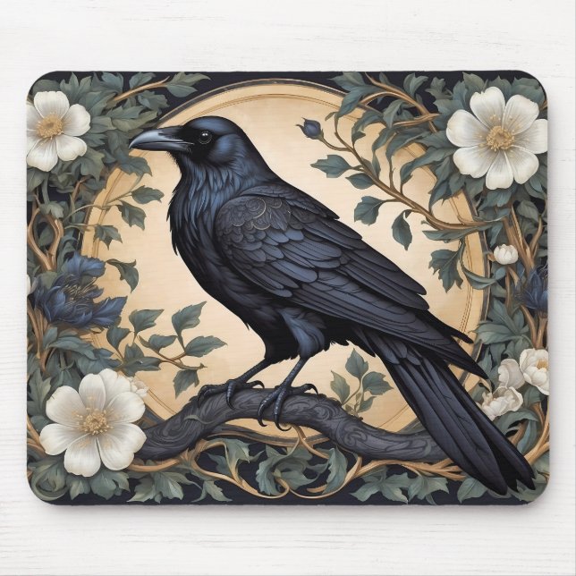 Tapis De Souris Black Raven William Morris inspiré (Devant)