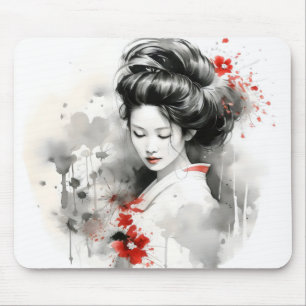 Tapis De Souris Black Red Geisha