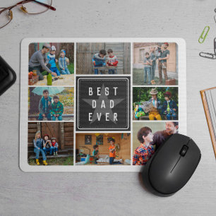 Tapis De Souris Black Star Meilleur Papa Jamais Photo Collage
