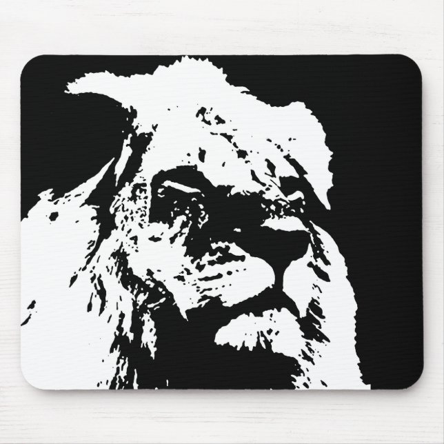 Tapis De Souris Black & white lion pop art (Devant)