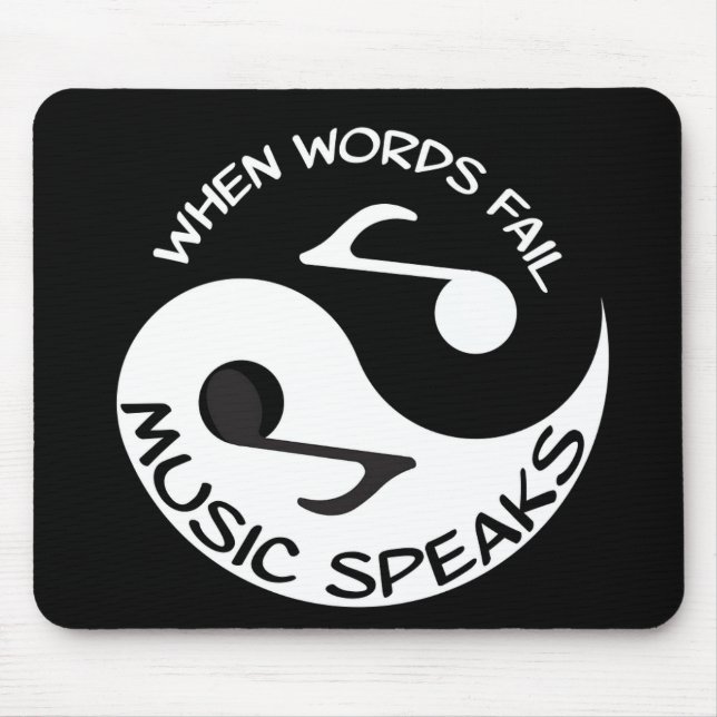 Tapis De Souris Black White Music Note Musicale moderne (Devant)