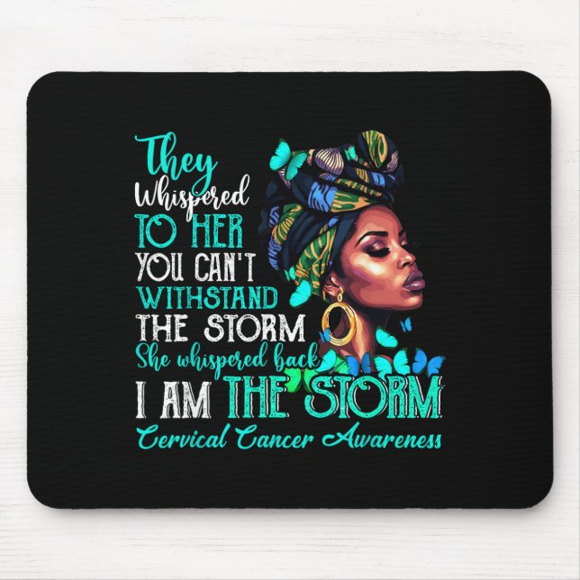 Tapis De Souris Black Women Motivation Suprt Cervical Cancer Aware (Devant)