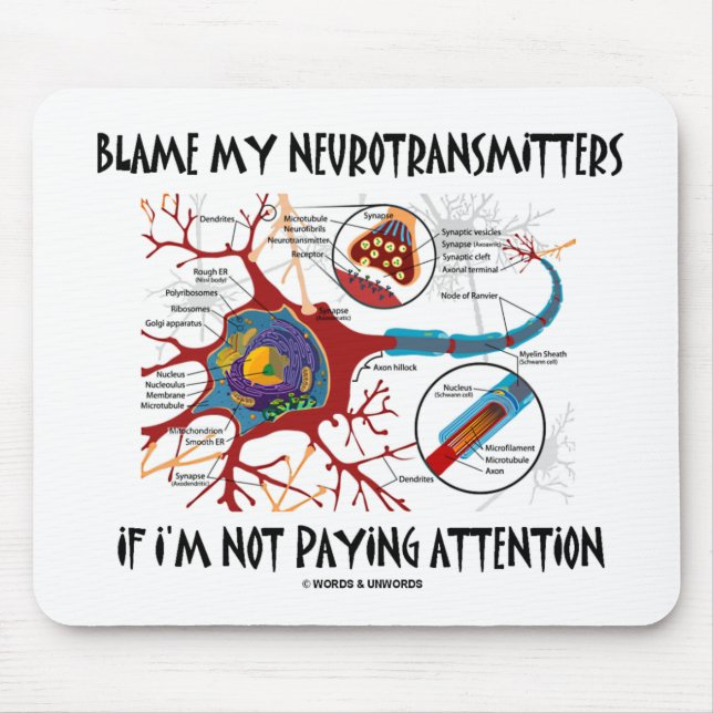 Tapis De Souris Blâmez mes neurotransmetteurs sinon prêtant (Devant)