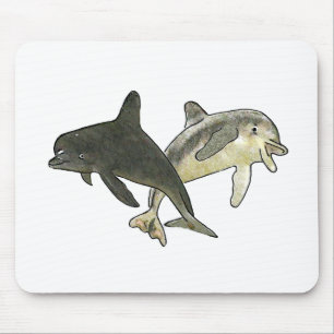 Tapis De Souris Blanc des dauphins 2 b les cadeaux de Zazzle de MU