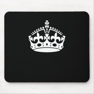 Tapis De Souris Blanc Garder la couronne calme sur le noir