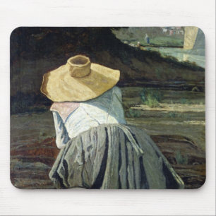 Tapis De Souris Blanchisseuse par la rivière, 1860