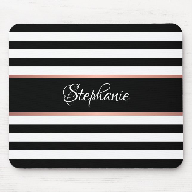 Tapis De Souris Blancs noirs Personnalisés (Devant)