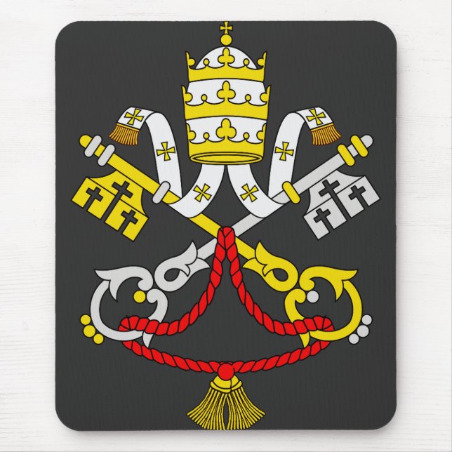 Tapis De Souris Blason du Vatican Emblème d'art fin de luxe (Devant)