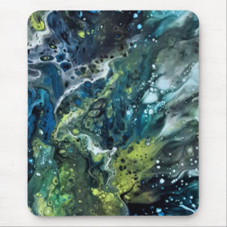 Tapis De Souris Bleu abstrait.