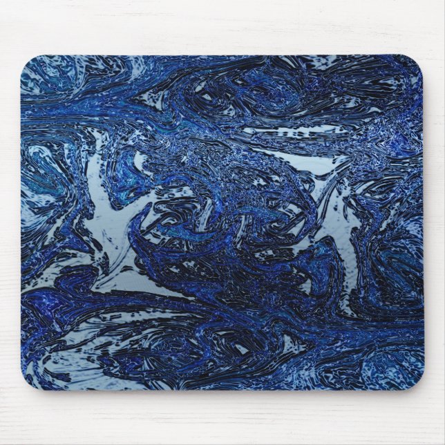 Tapis De Souris Bleu Abstrait Vague Cool Urbain Art (Devant)