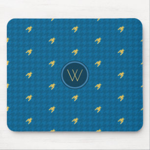 Tapis De Souris Bleu avec Houndstooth or Mousepad