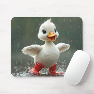 Tapis De Souris Bleu blanc éclaboussant dans une flaque de pluie