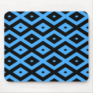 Tapis De Souris Bleu ciel et motif diamant noir