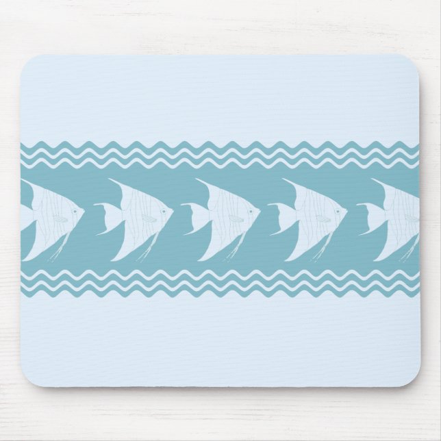 Tapis De Souris Bleu clair Frappe d'angelfish (Devant)