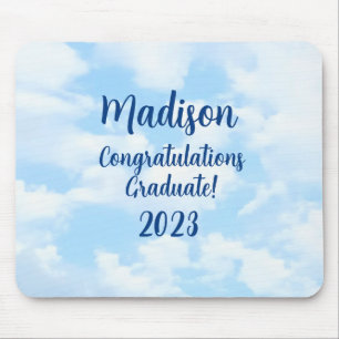 Tapis De Souris Bleu Congrats Graduation Personnalisé Nom et année